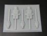 510sp Building Block Man Chocolate or Hard Candy Lollipop Mold